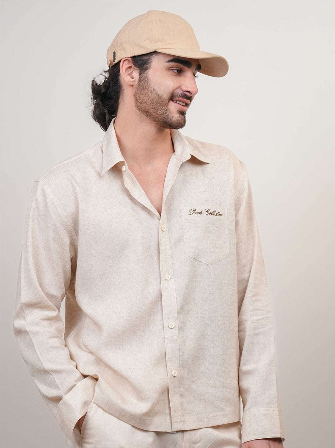 Natural Grains Solid Linen Cotton Boxy Fit Shirt