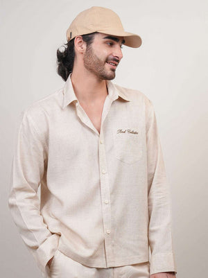 Natural Grains Solid Linen Cotton Boxy Fit Shirt
