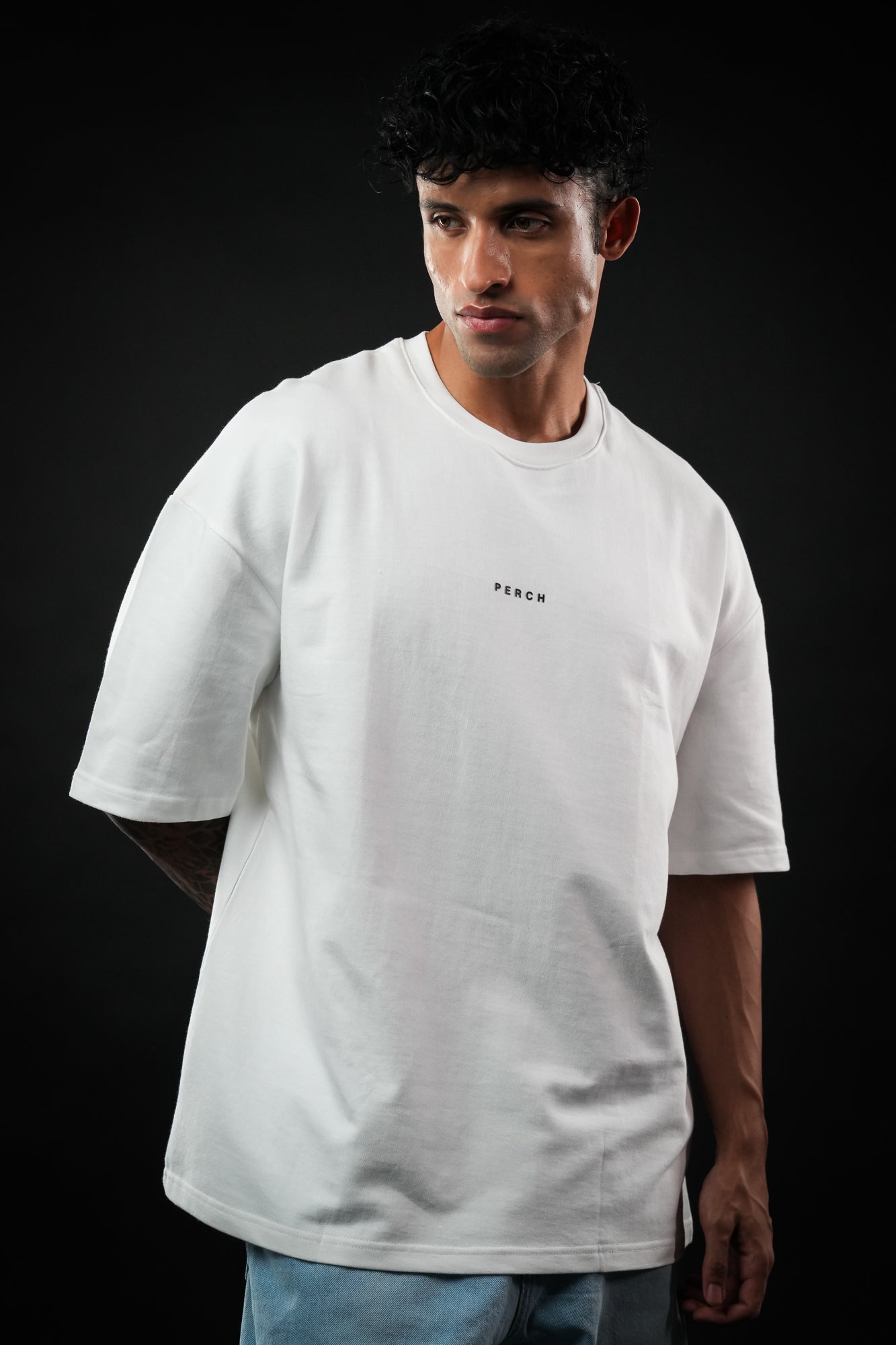 White Solid Oversized Tshirt