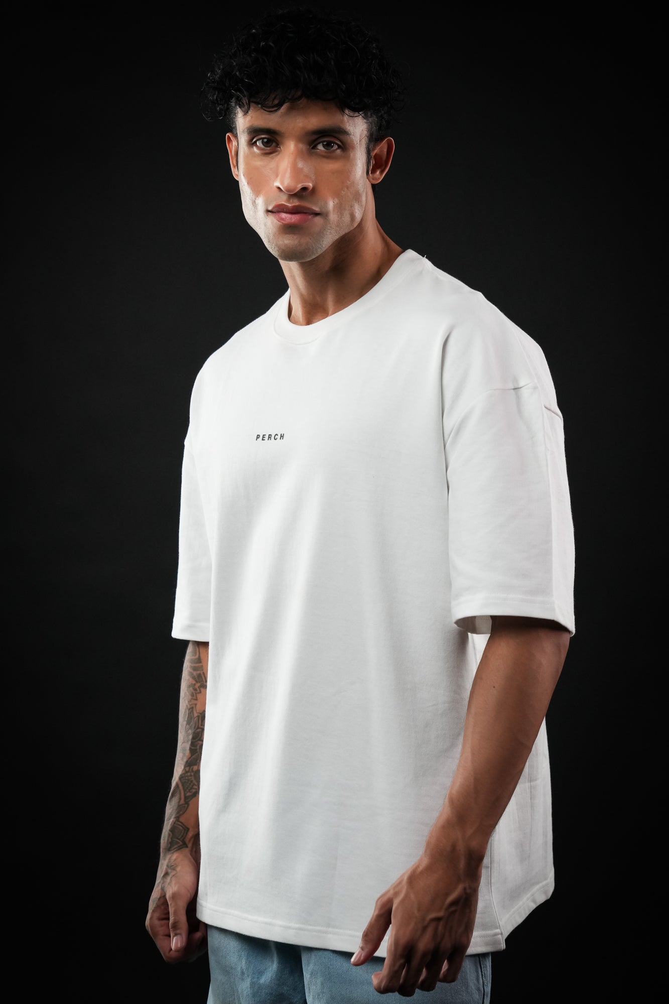 White Solid Oversized Tshirt