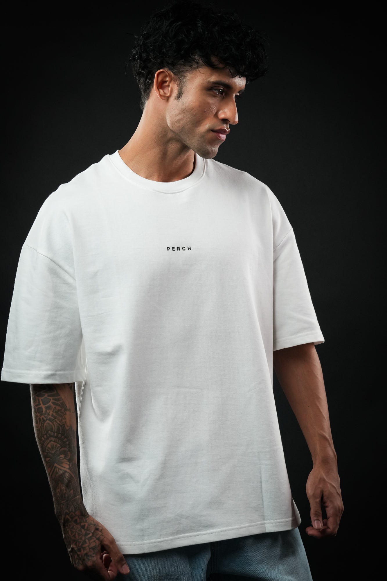 White Solid Oversized Tshirt