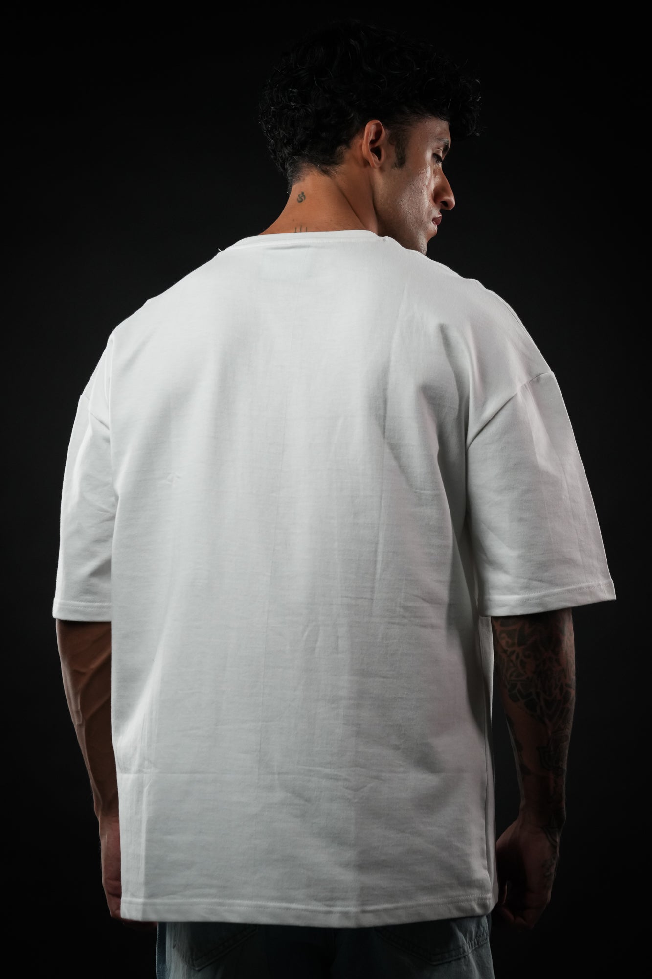 White Solid Oversized Tshirt