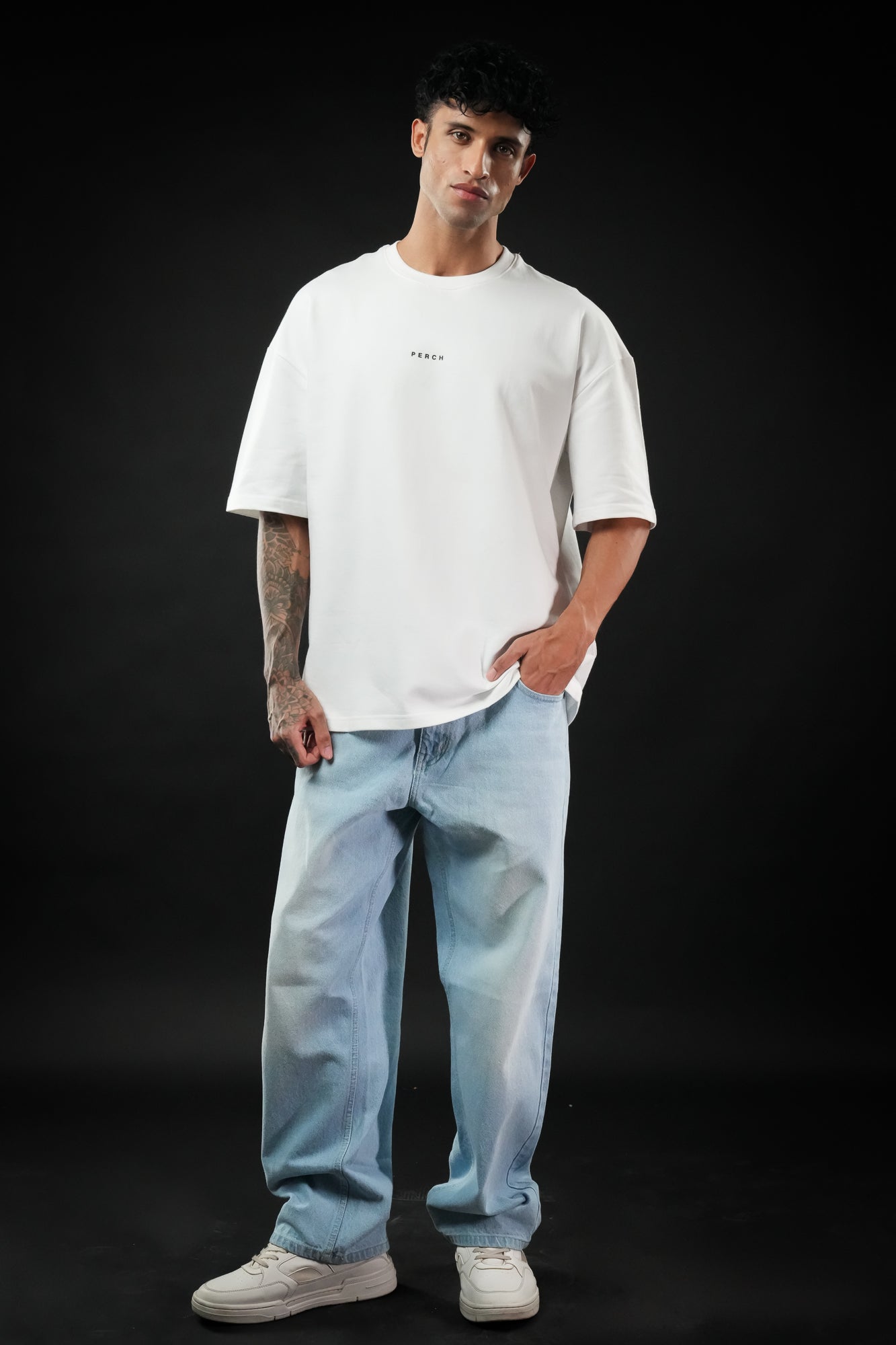 White Solid Oversized Tshirt