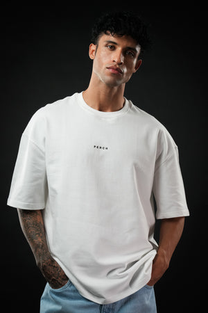 White Solid Oversized Tshirt