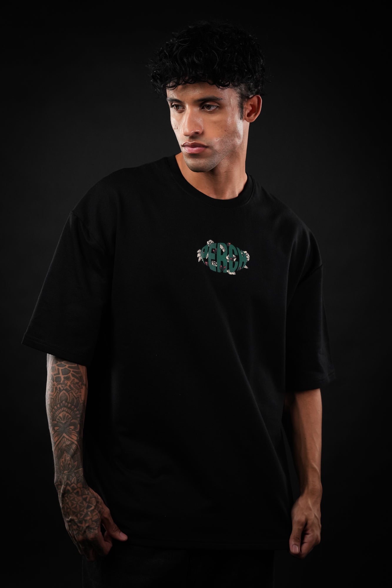 Black Snake Print Oversized Tshirt