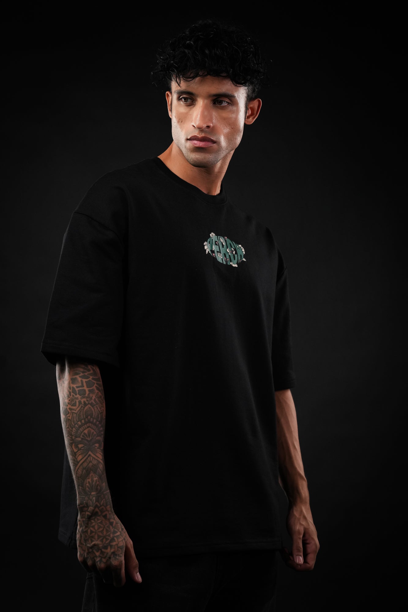 Black Snake Print Oversized Tshirt