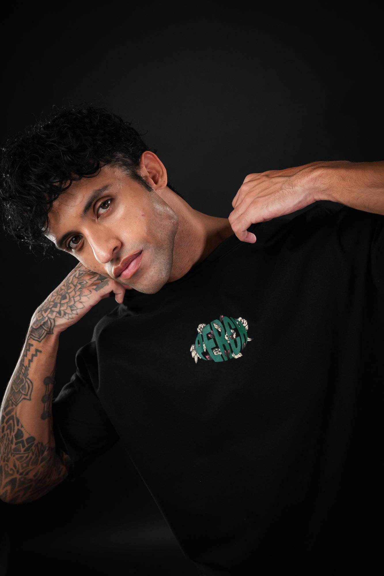 Black Snake Print Oversized Tshirt