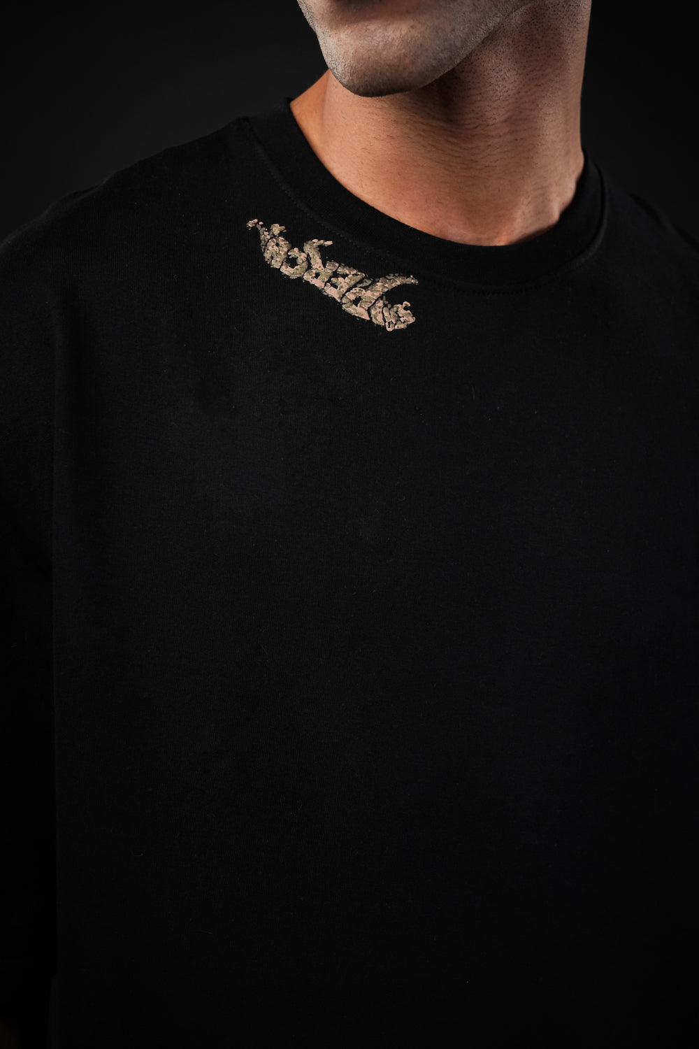 Black Lion Print Oversized Tshirt