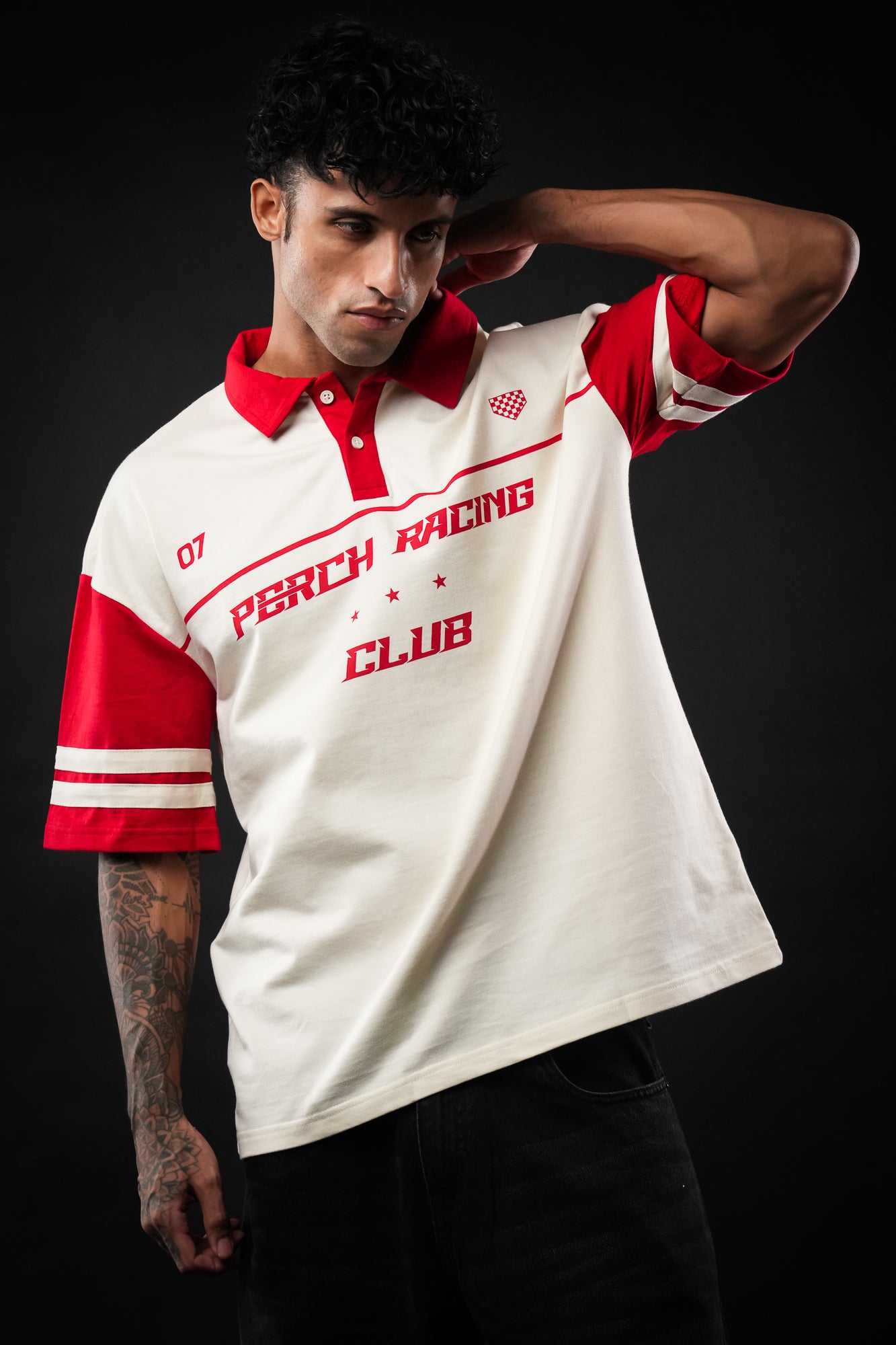 Red Perch Racing Oversized Polo Tshirt