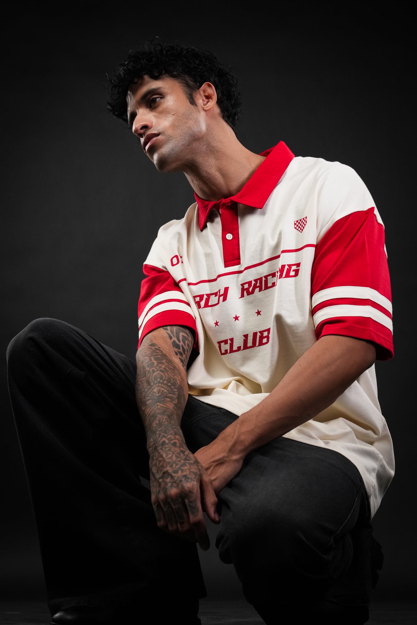 Red Perch Racing Oversized Polo Tshirt
