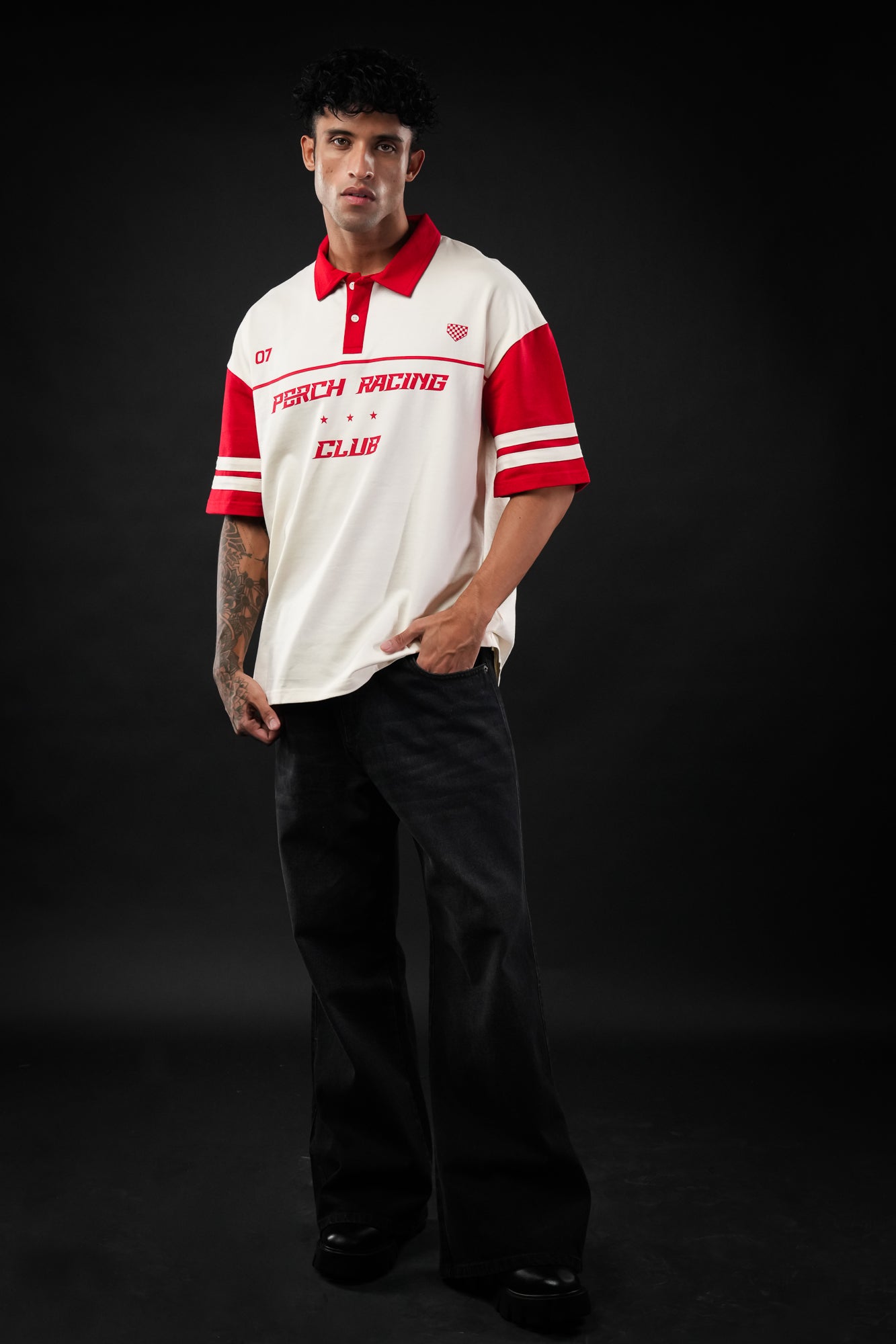 Red Perch Racing Oversized Polo Tshirt