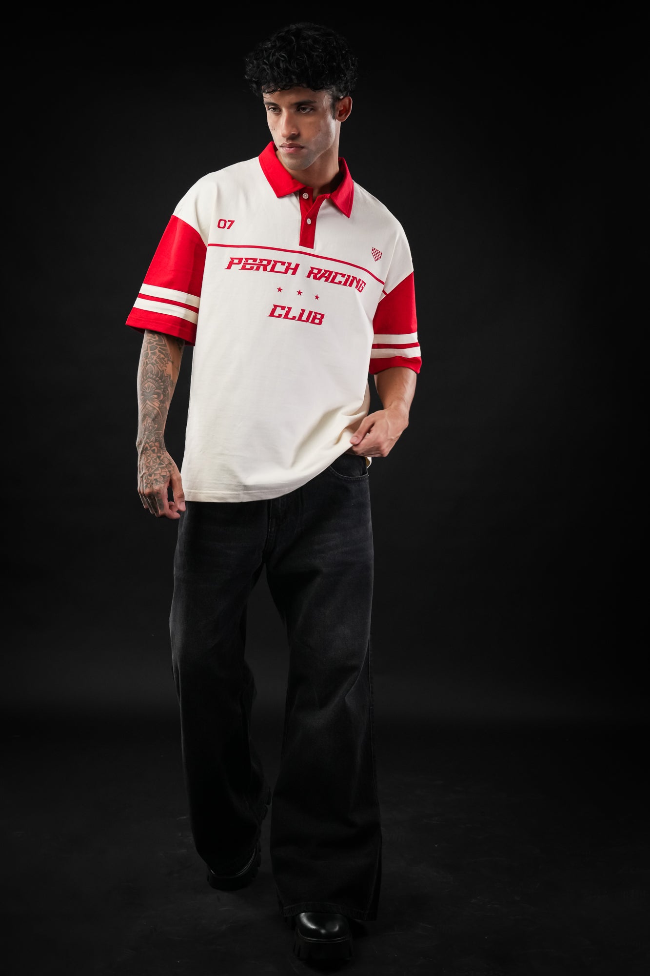 Red Perch Racing Oversized Polo Tshirt