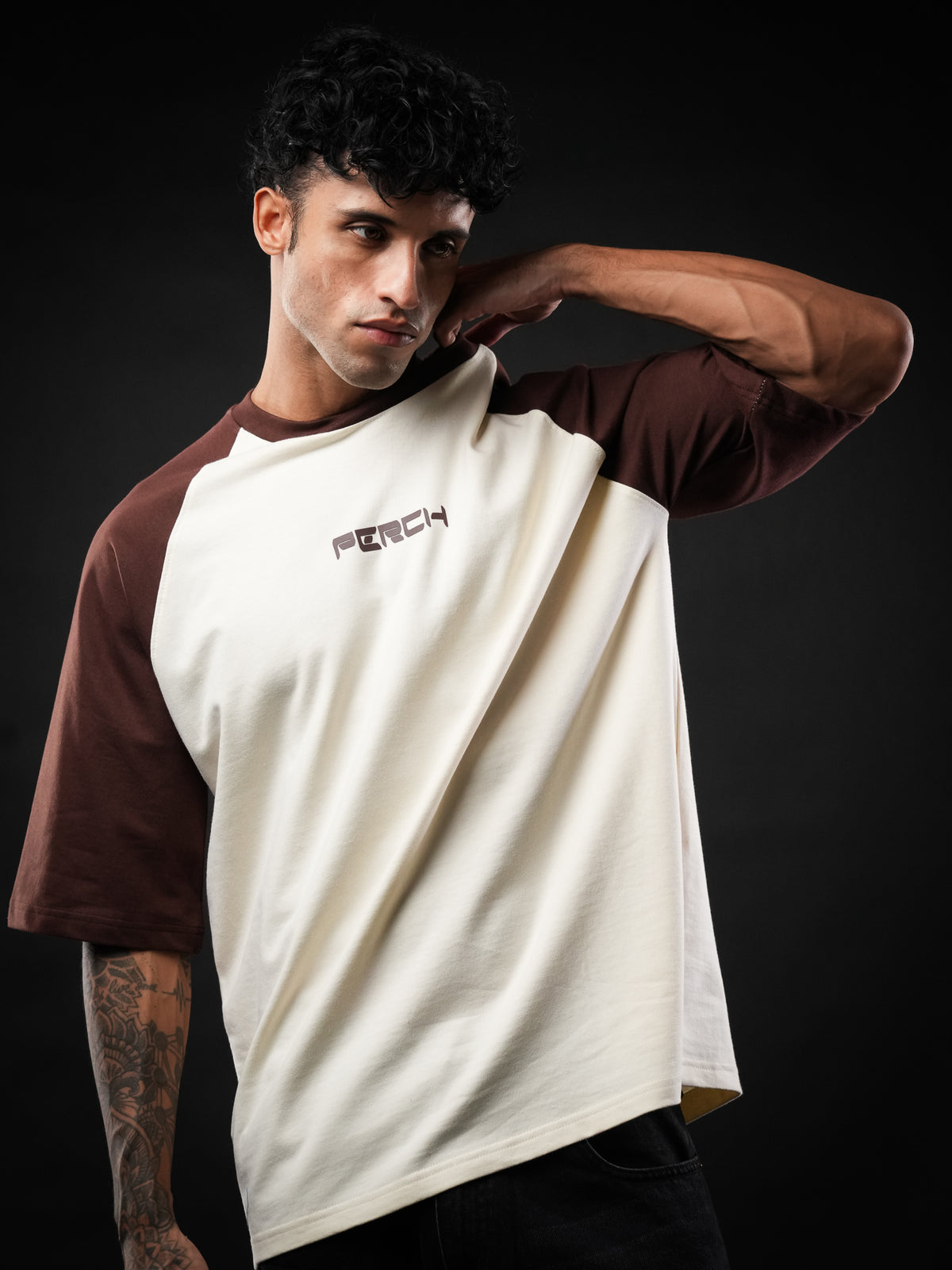 Brown Raglan Sleeve Oversized Tshirt
