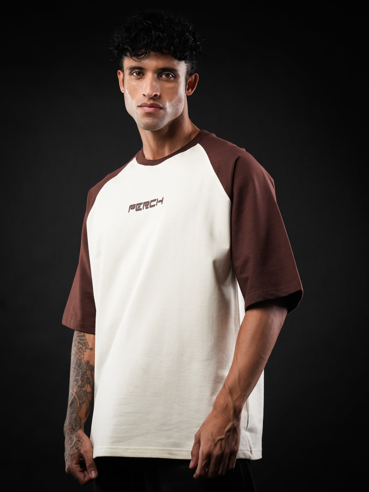 Brown Raglan Sleeve Oversized Tshirt