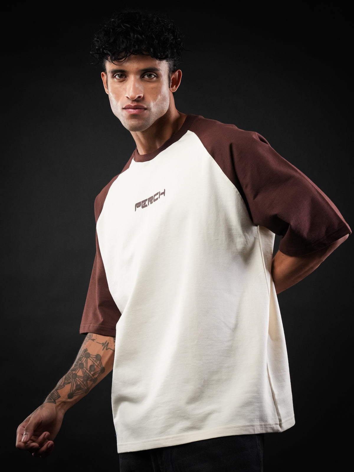 Brown Raglan Sleeve Oversized Tshirt