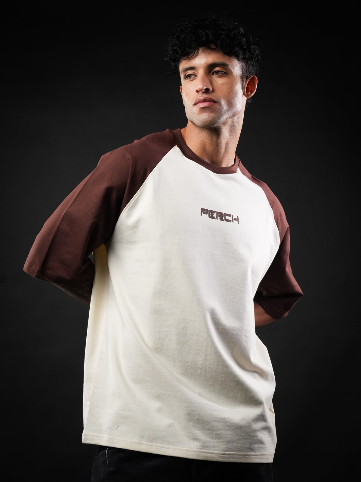 Brown Raglan Sleeve Oversized Tshirt