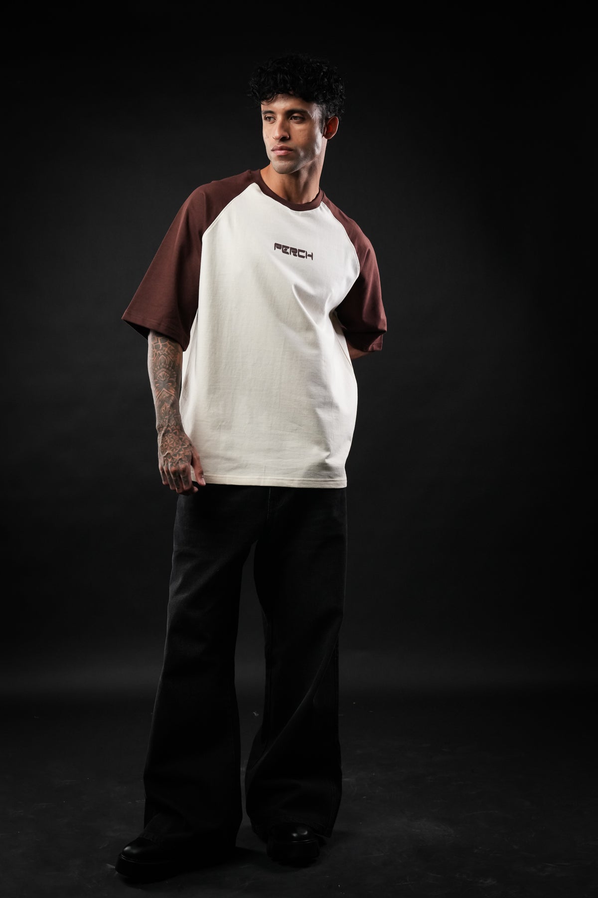Brown Raglan Sleeve Oversized Tshirt