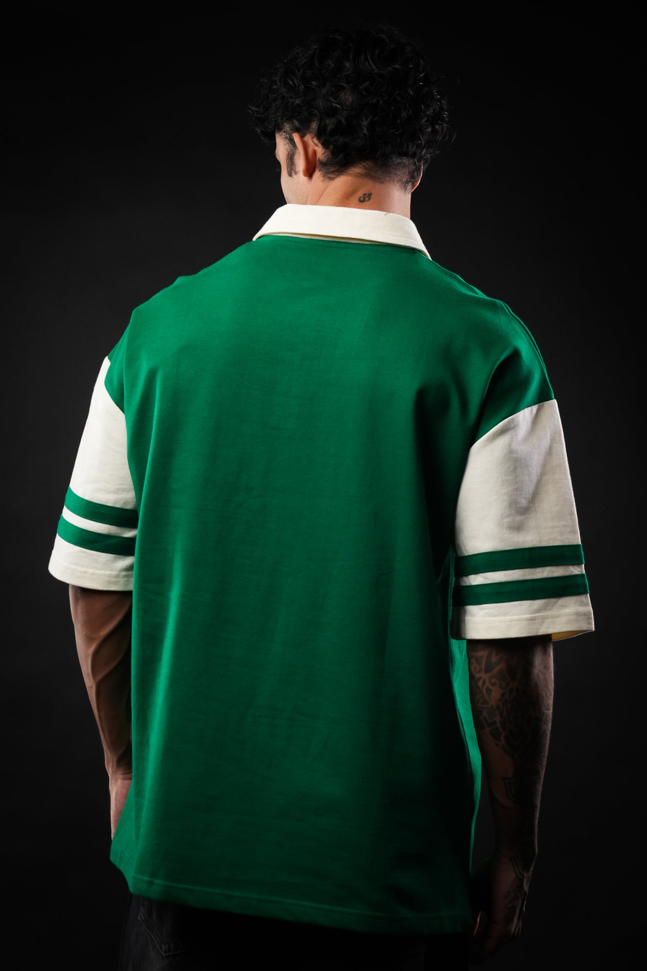 Forest Green Perch Racing Oversized Polo Tshirt