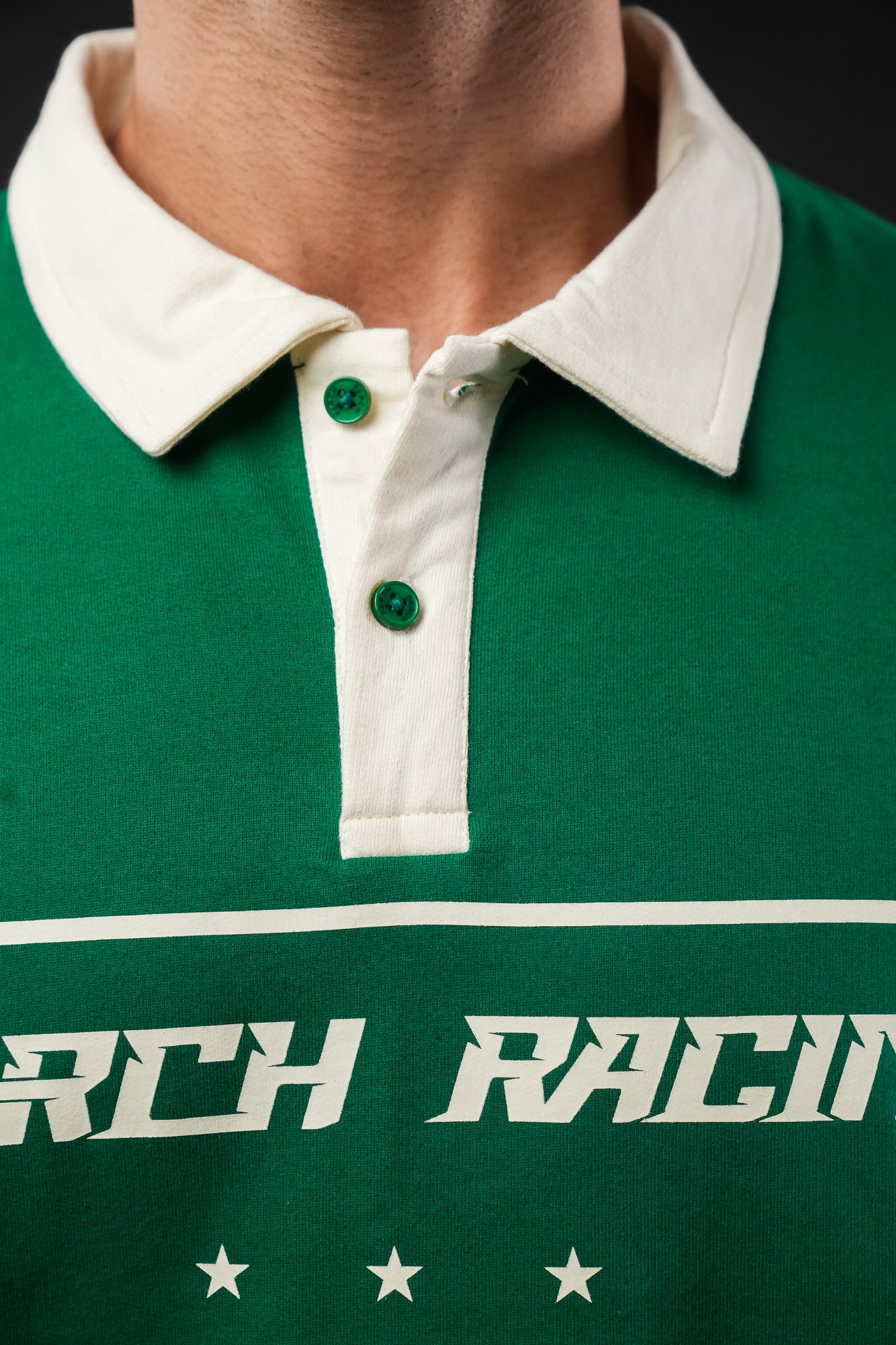 Forest Green Perch Racing Oversized Polo Tshirt