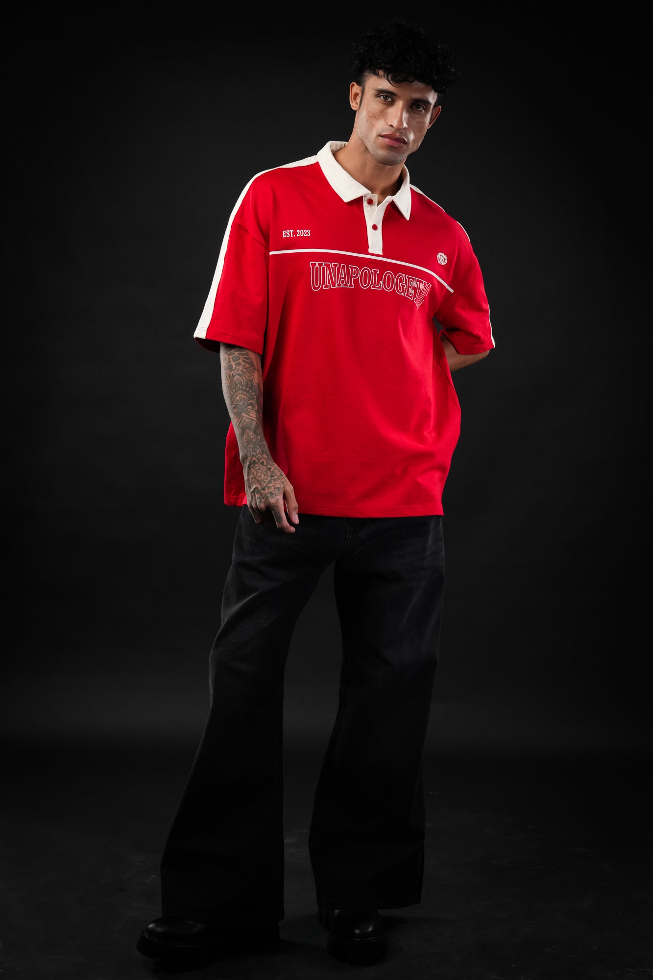 Red Unapologetic Oversized Polo Tshirt