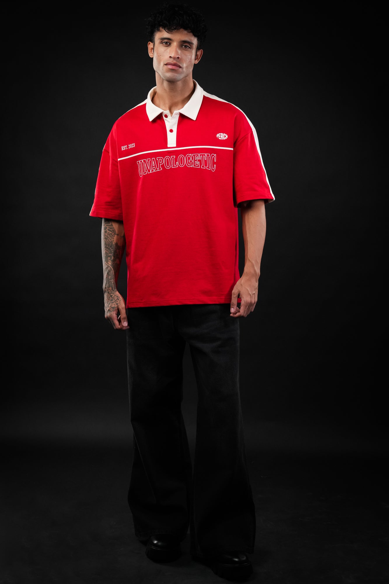 Red Unapologetic Oversized Polo Tshirt