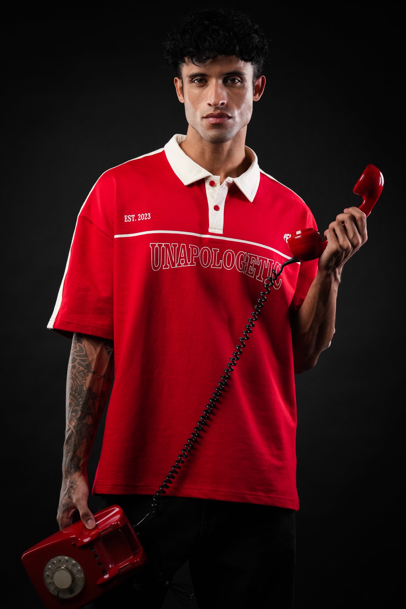 Red Unapologetic Oversized Polo Tshirt