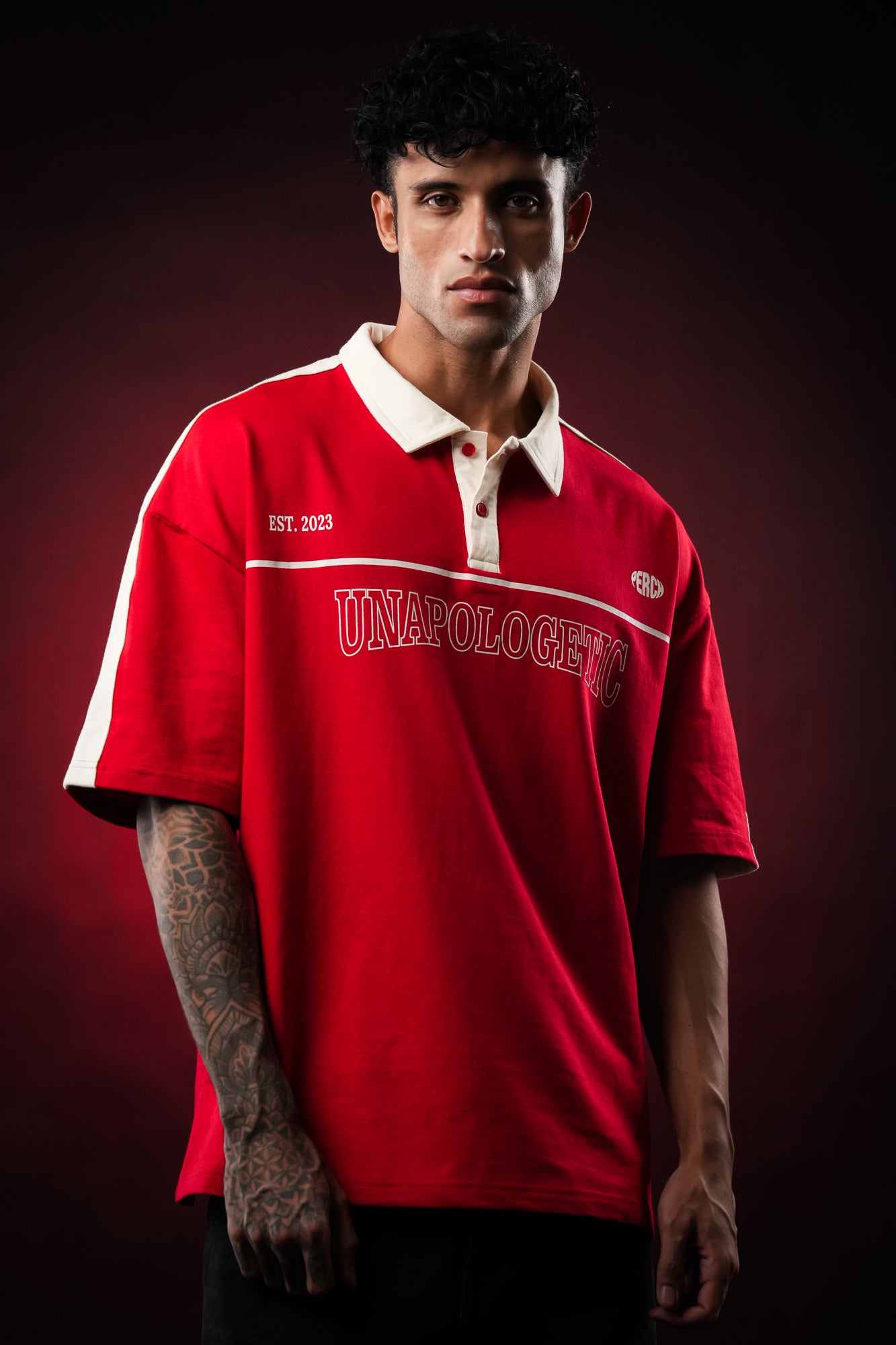 Red Unapologetic Oversized Polo Tshirt