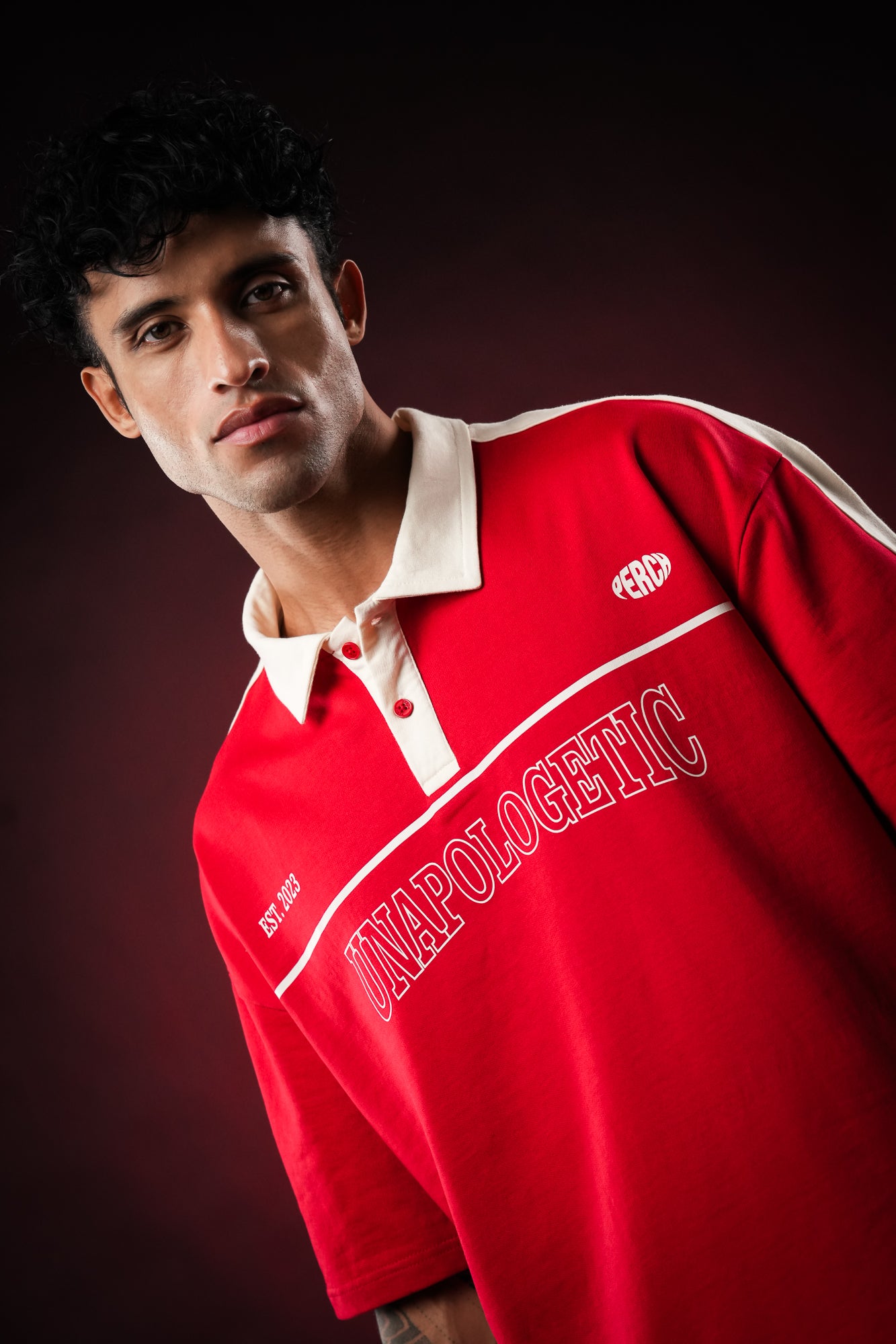 Red Unapologetic Oversized Polo Tshirt
