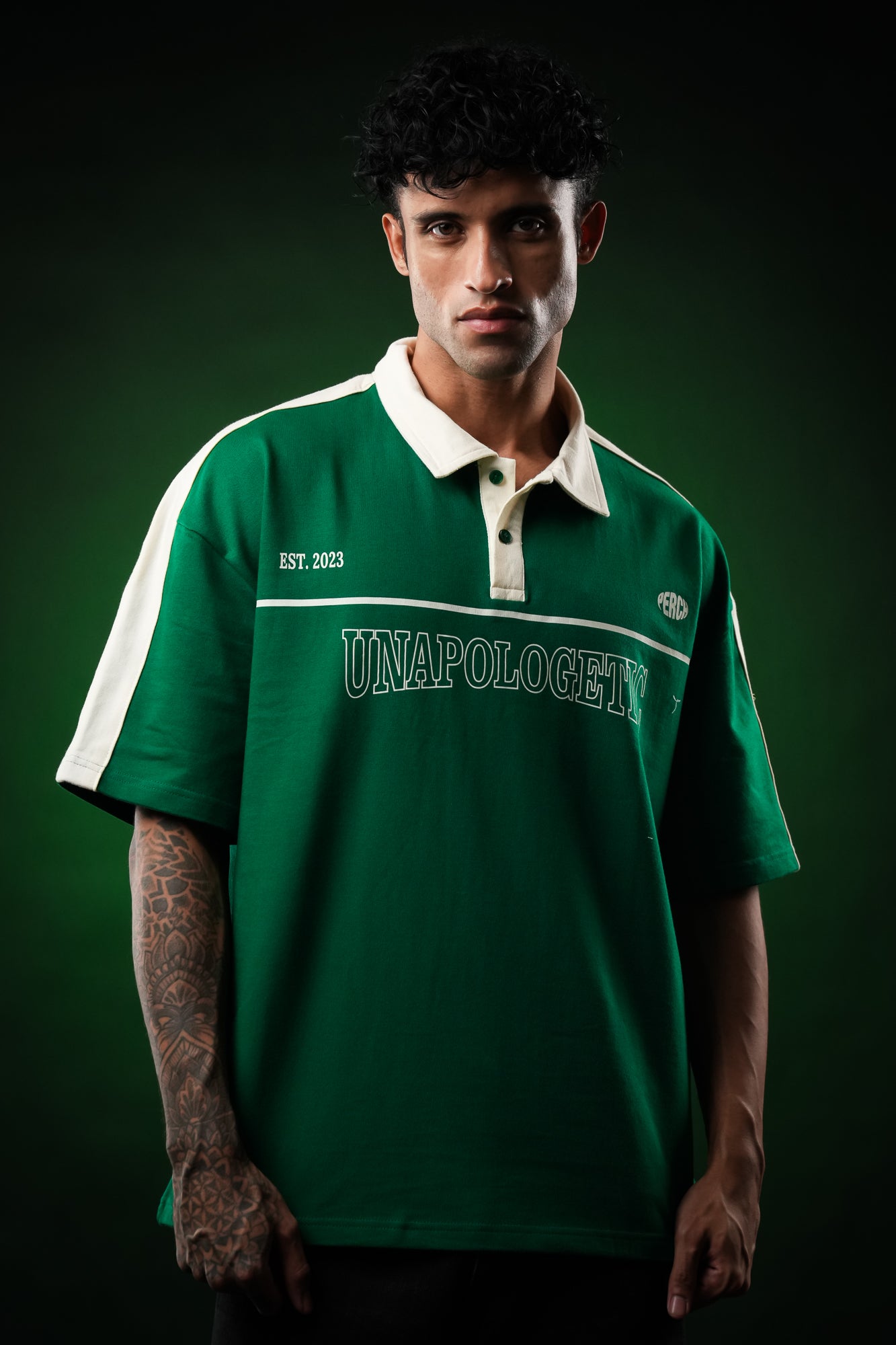 Forest Green Unapologetic Oversized Polo Tshirt