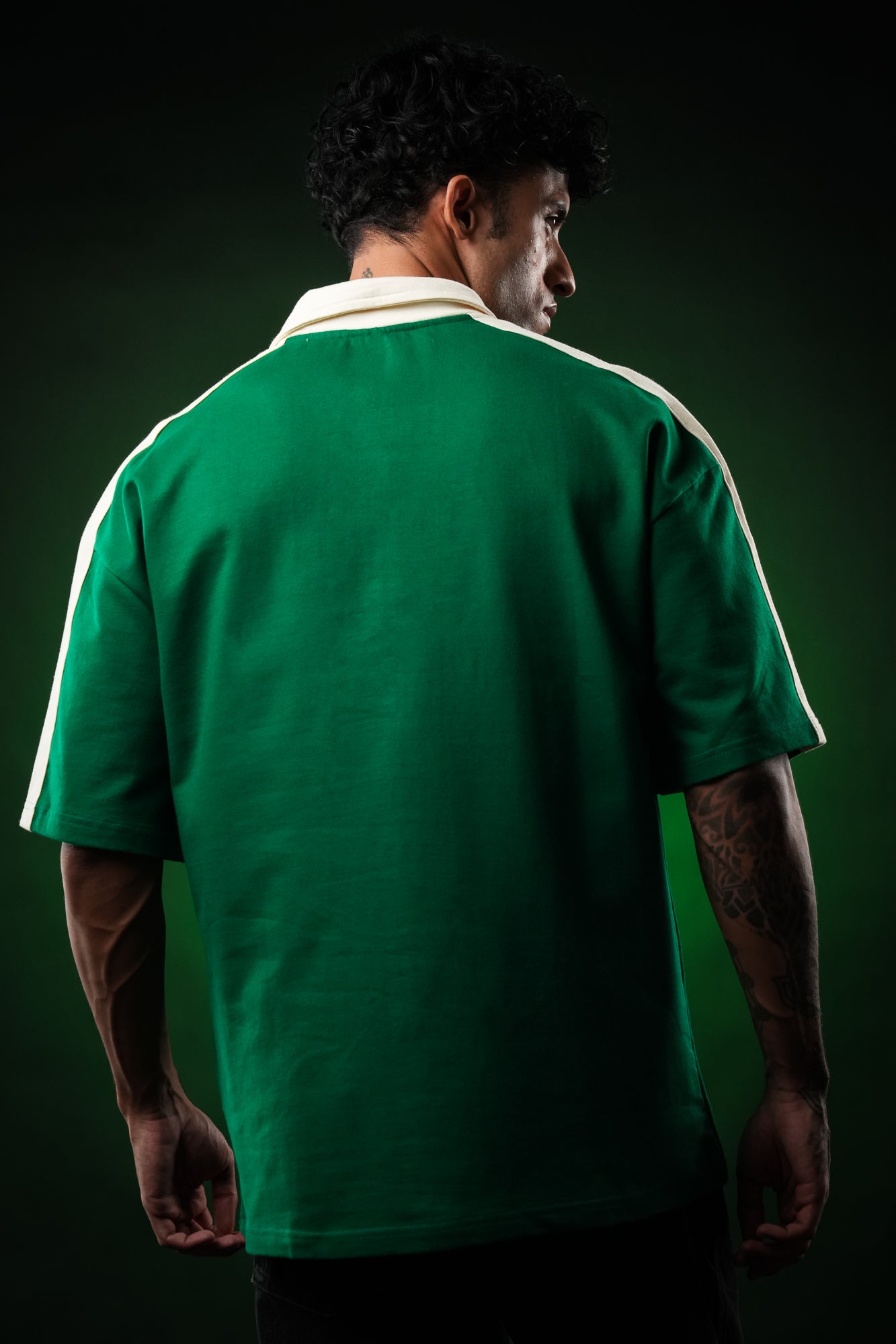 Forest Green Unapologetic Oversized Polo Tshirt