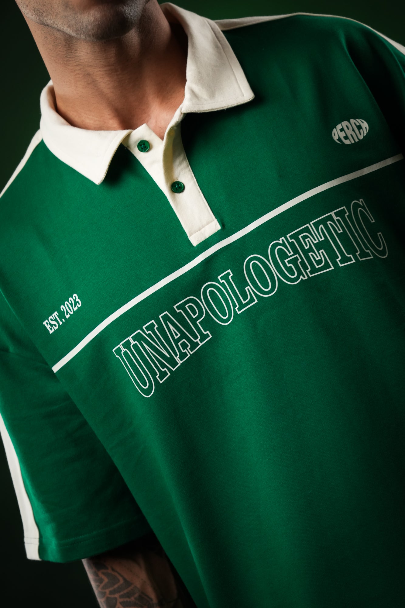 Forest Green Unapologetic Oversized Polo Tshirt