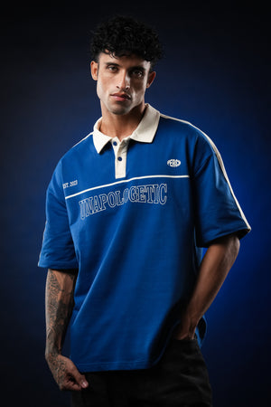 Royal Blue Unapologetic Oversized Polo Tshirt
