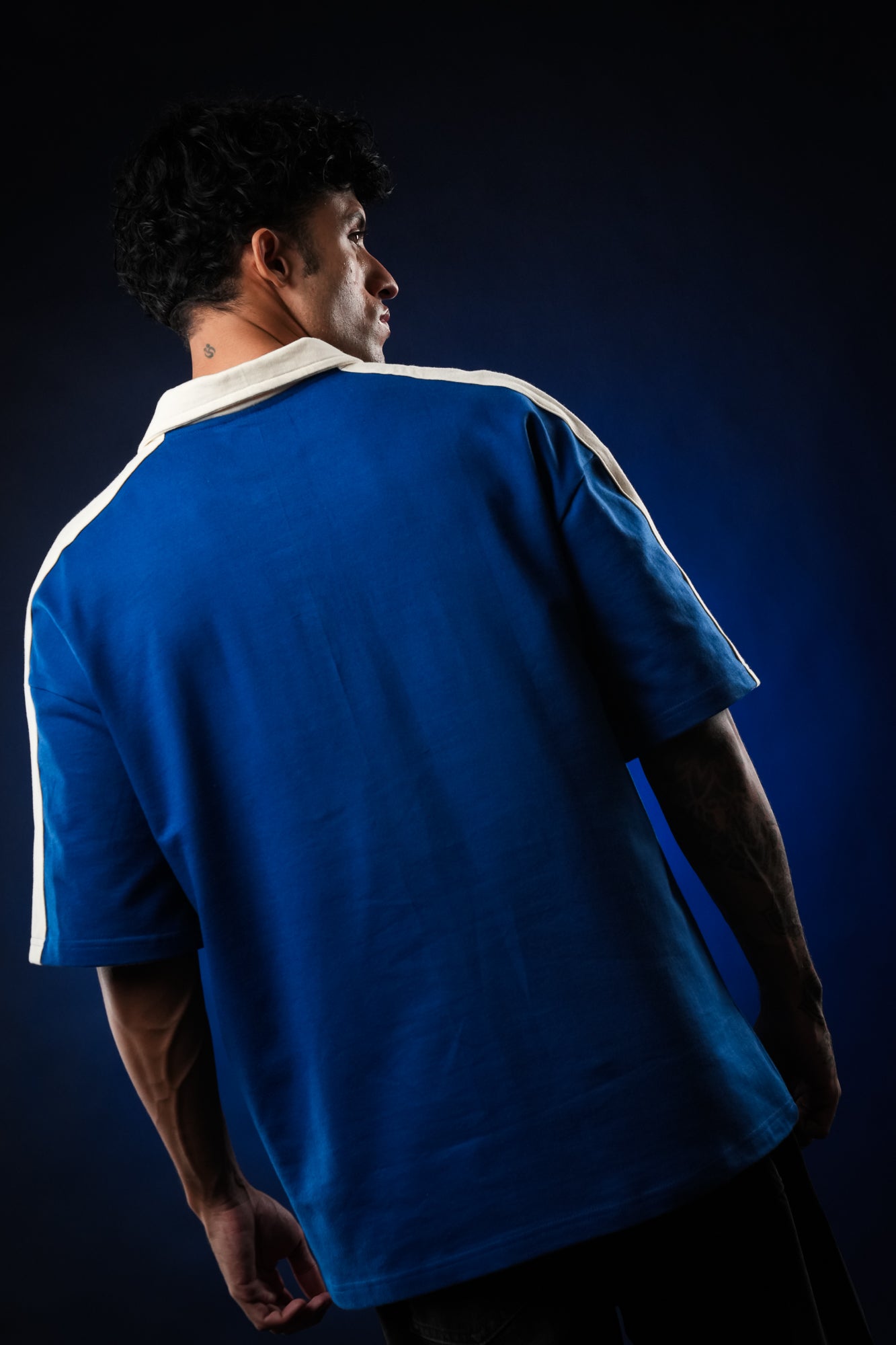 Royal Blue Unapologetic Cotton Oversized Polo Tshirt for Men & Women