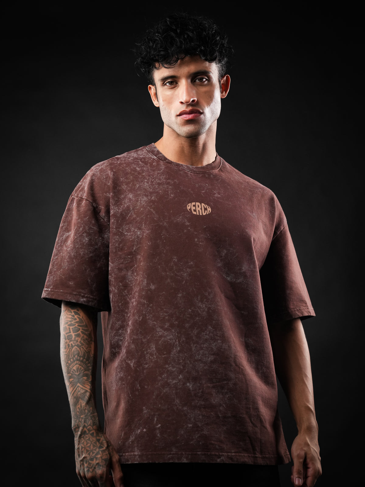 Brown Acid Wash Oversized Tshirt