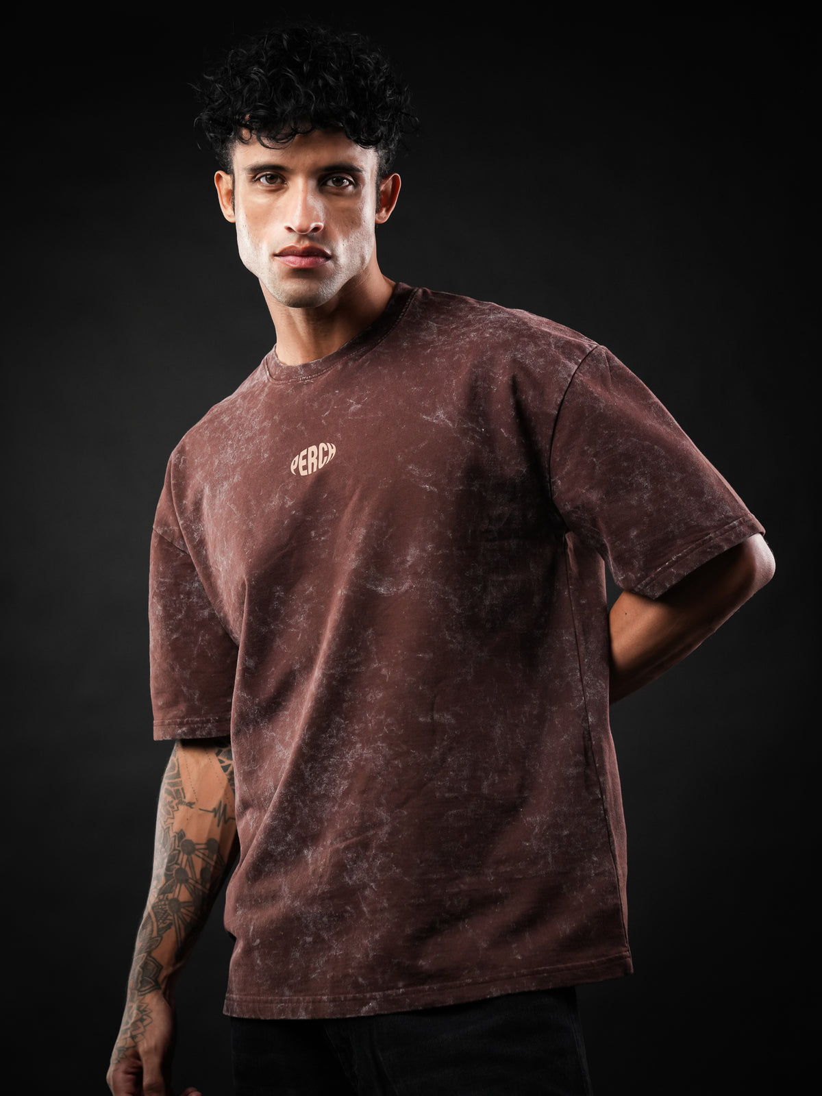 Brown Acid Wash Oversized Tshirt