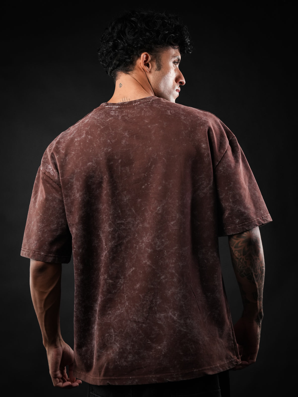 Brown Acid Wash Oversized Tshirt