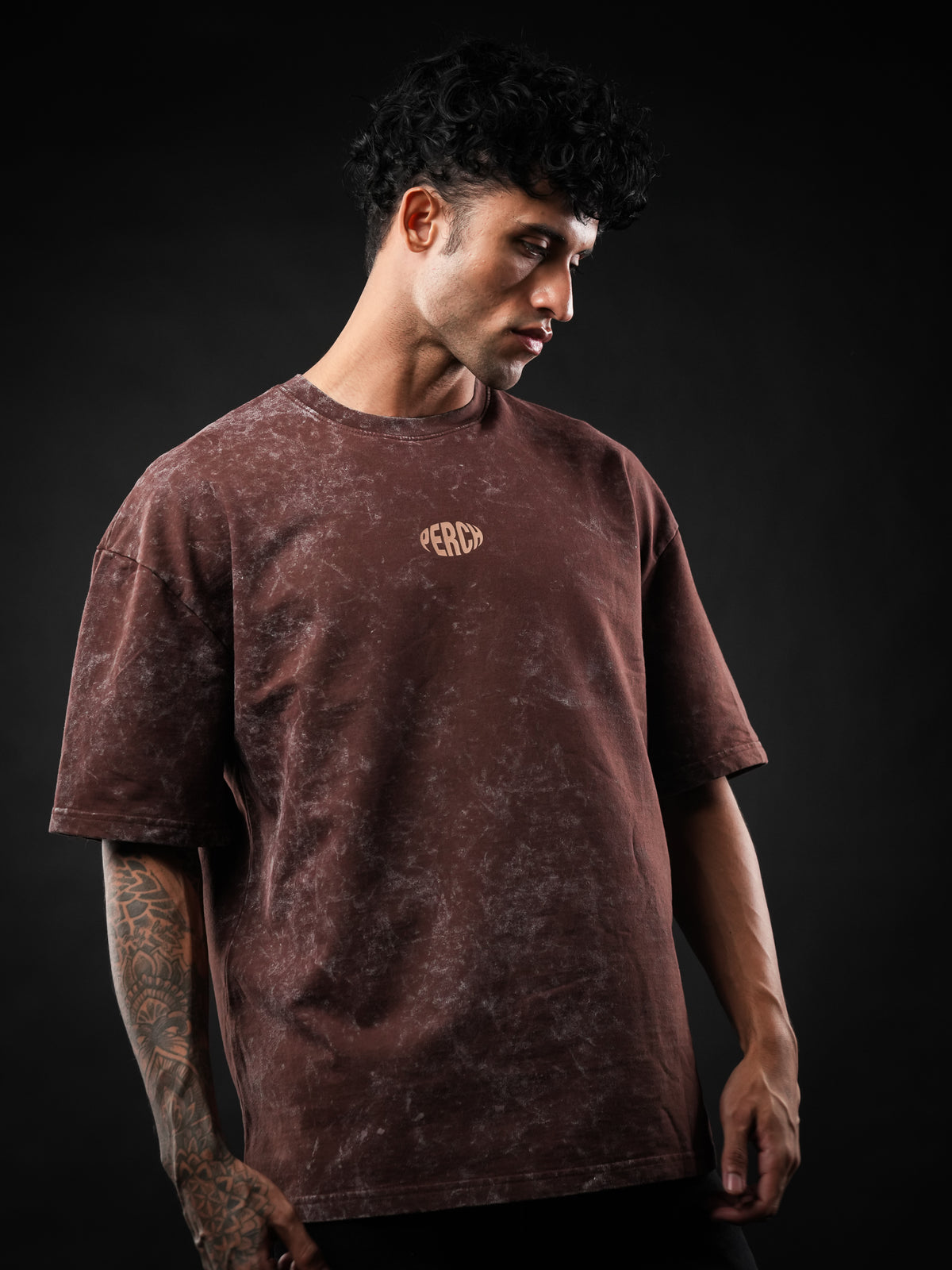 Brown Acid Wash Oversized Tshirt