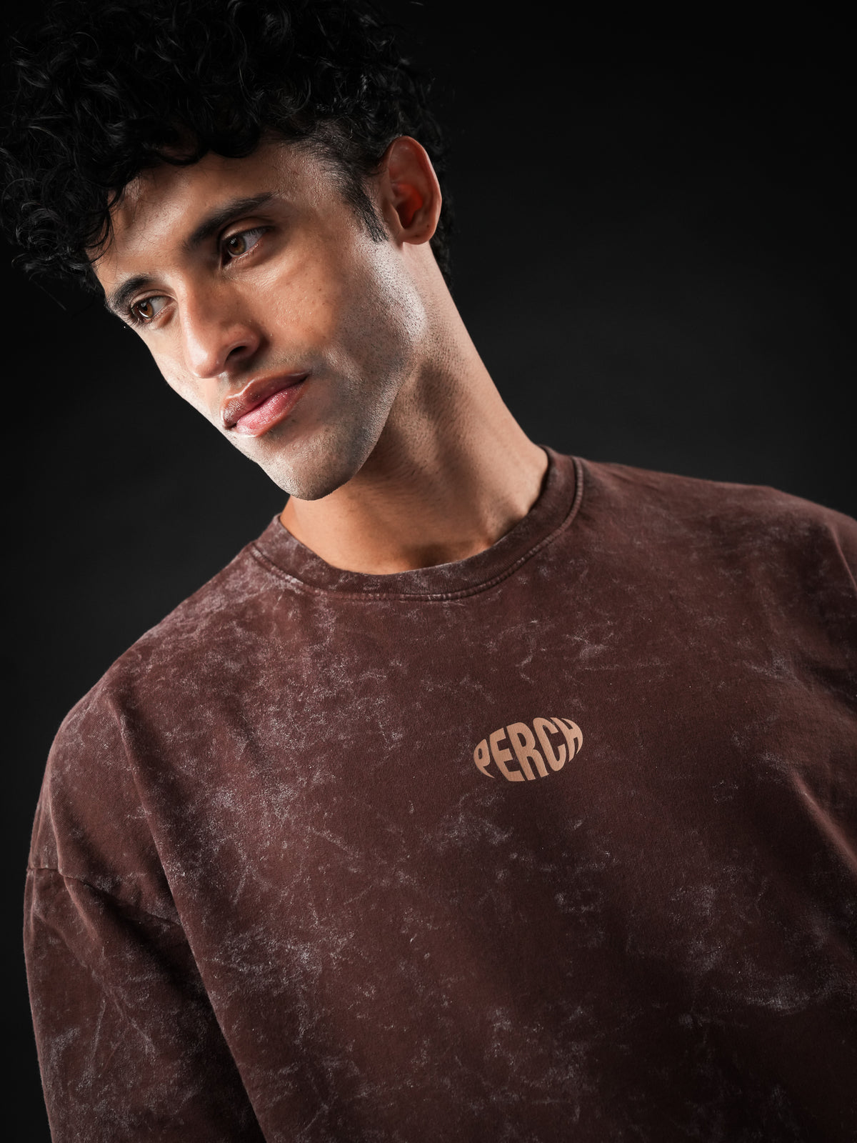 Brown Acid Wash Oversized Tshirt