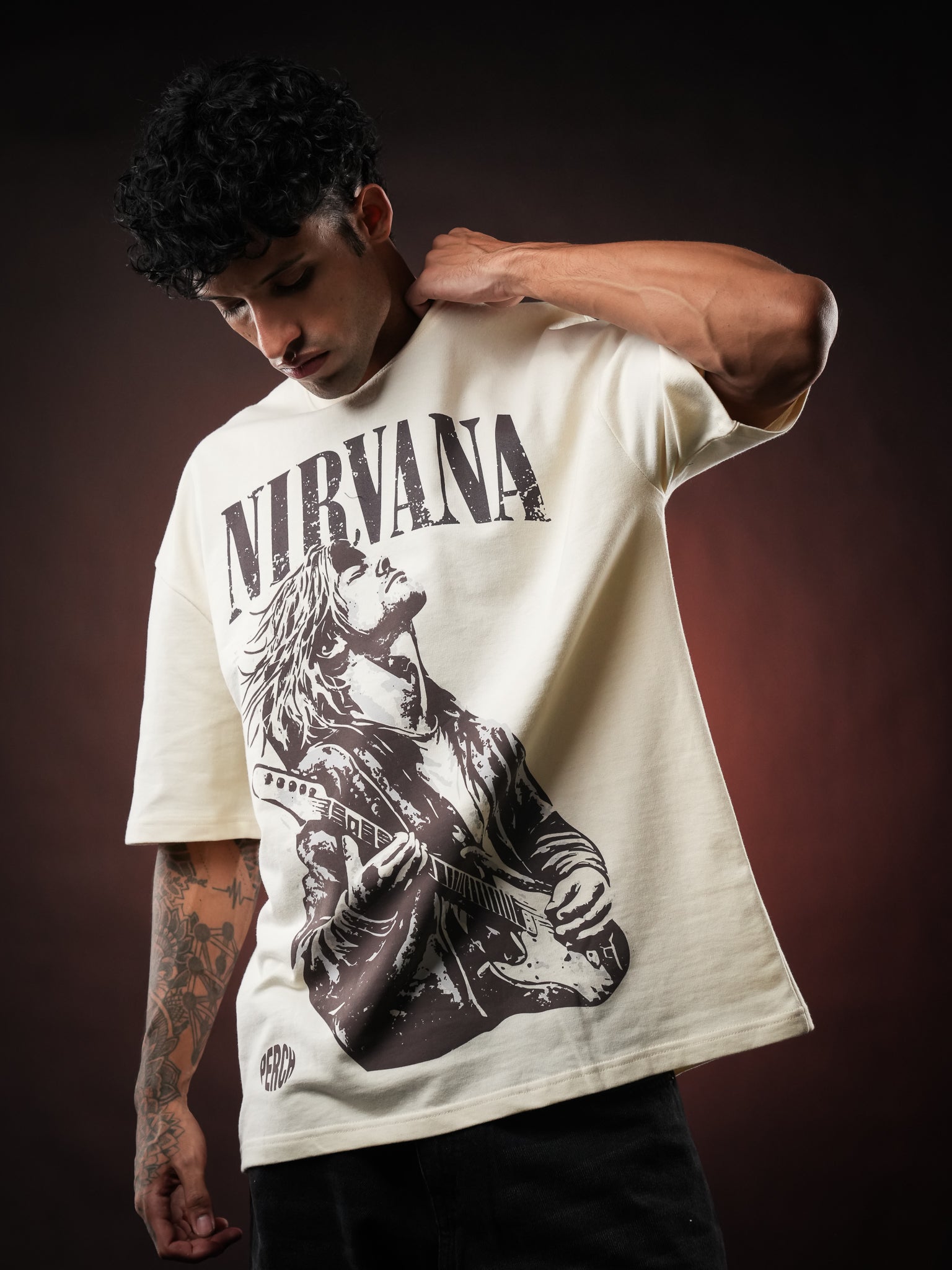 Cream Nirvana Oversized Tshirt