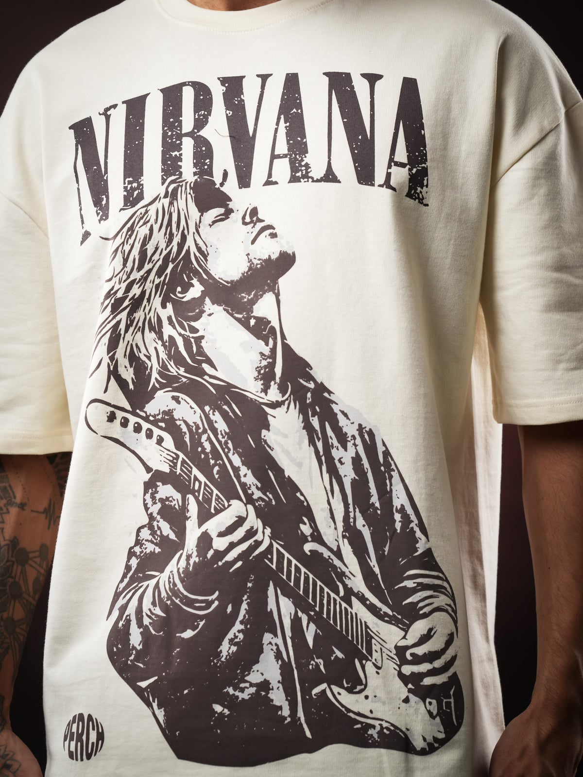 Cream Nirvana Oversized Tshirt