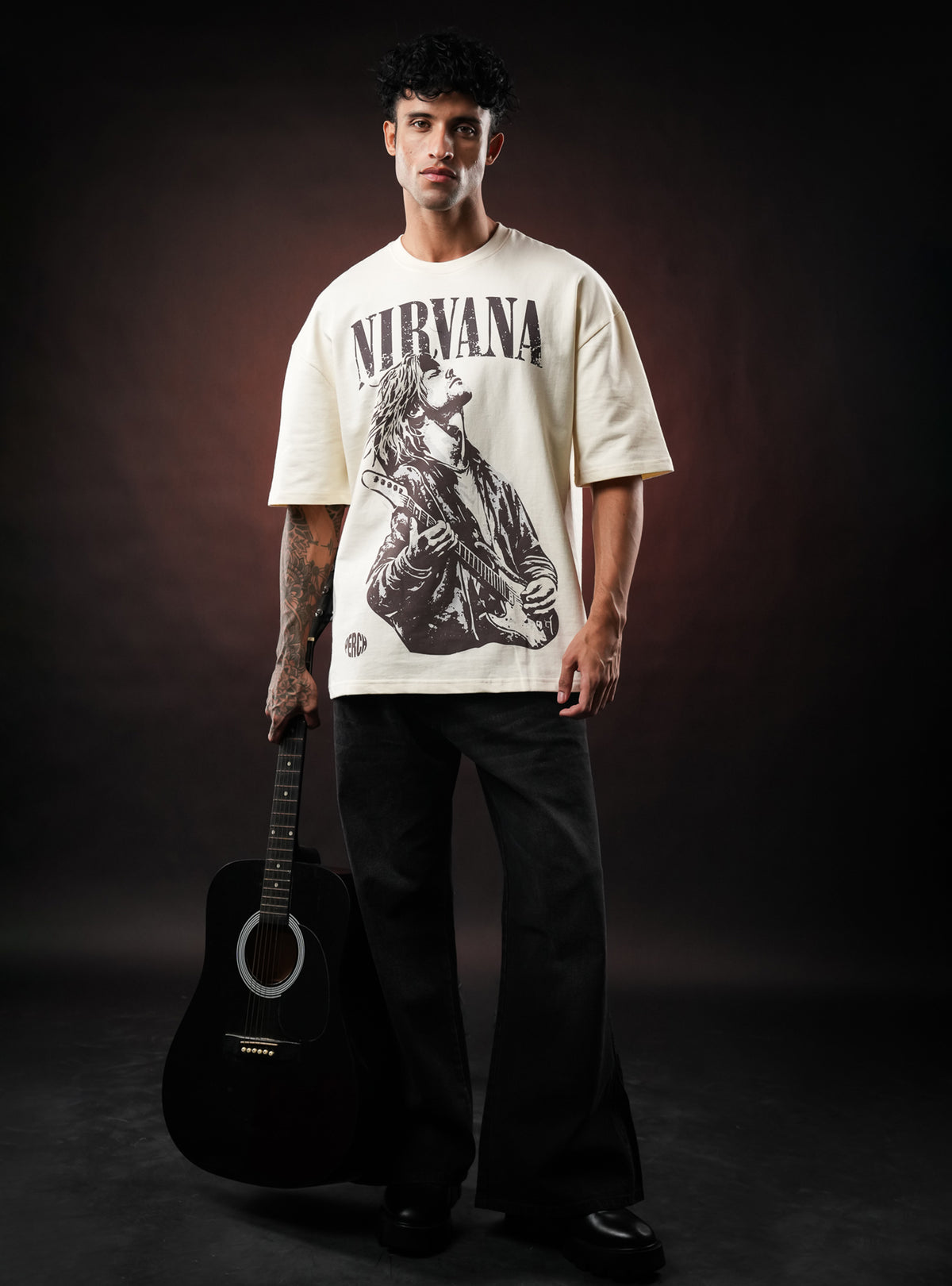 Cream Nirvana Oversized Tshirt