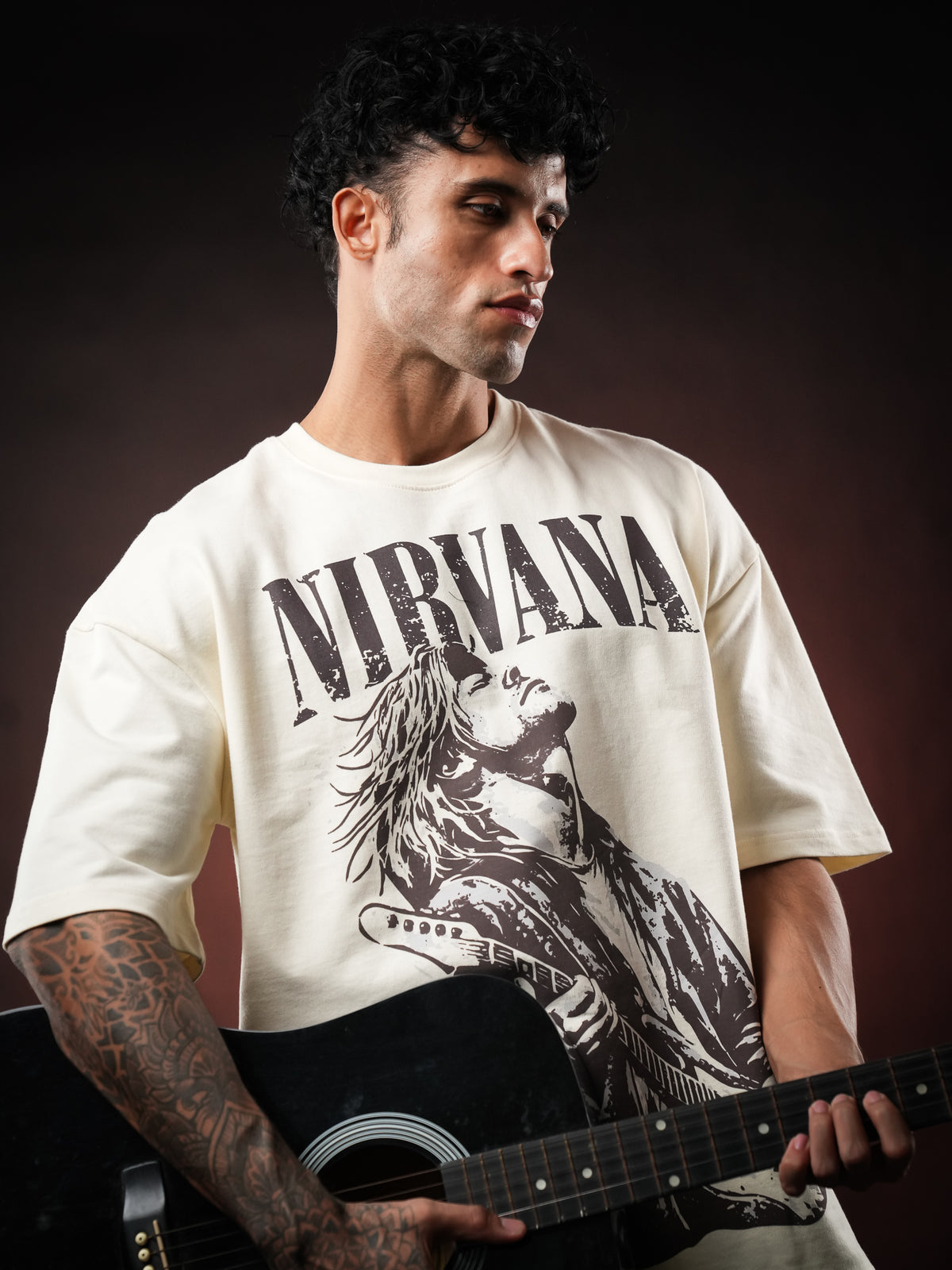 Cream Nirvana Oversized Tshirt