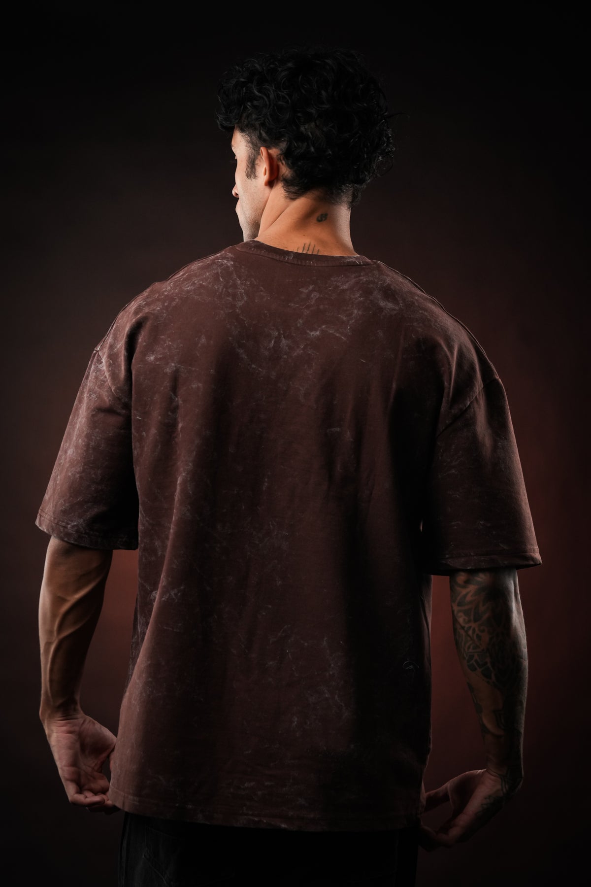 Brown Nirvana Acid Wash Oversized Tshirt