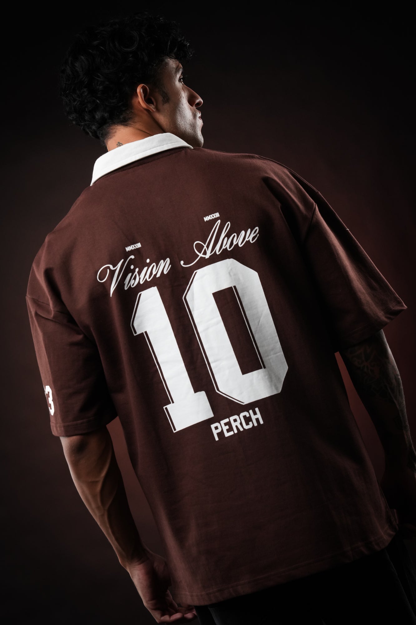 Brown Perch Club Cotton Oversized Polo Tshirt for Men & Women