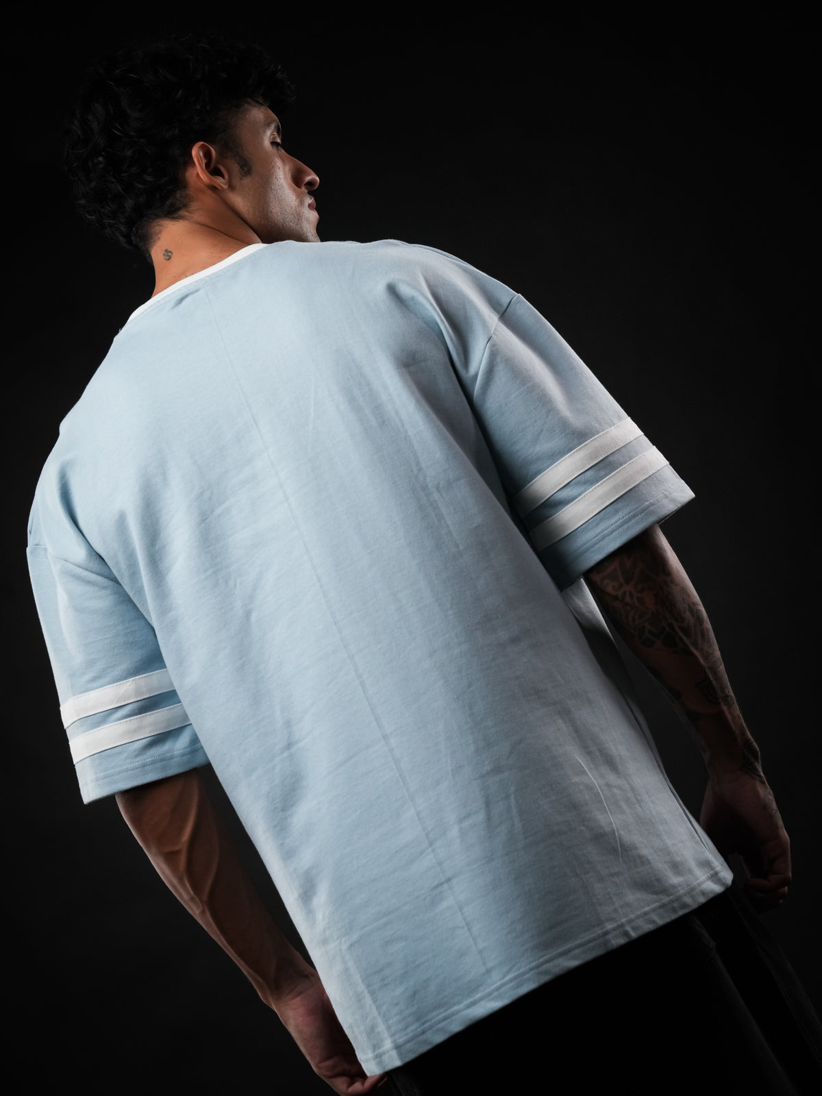 Sky Blue League Cotton Oversized Tshirt for Men & Women