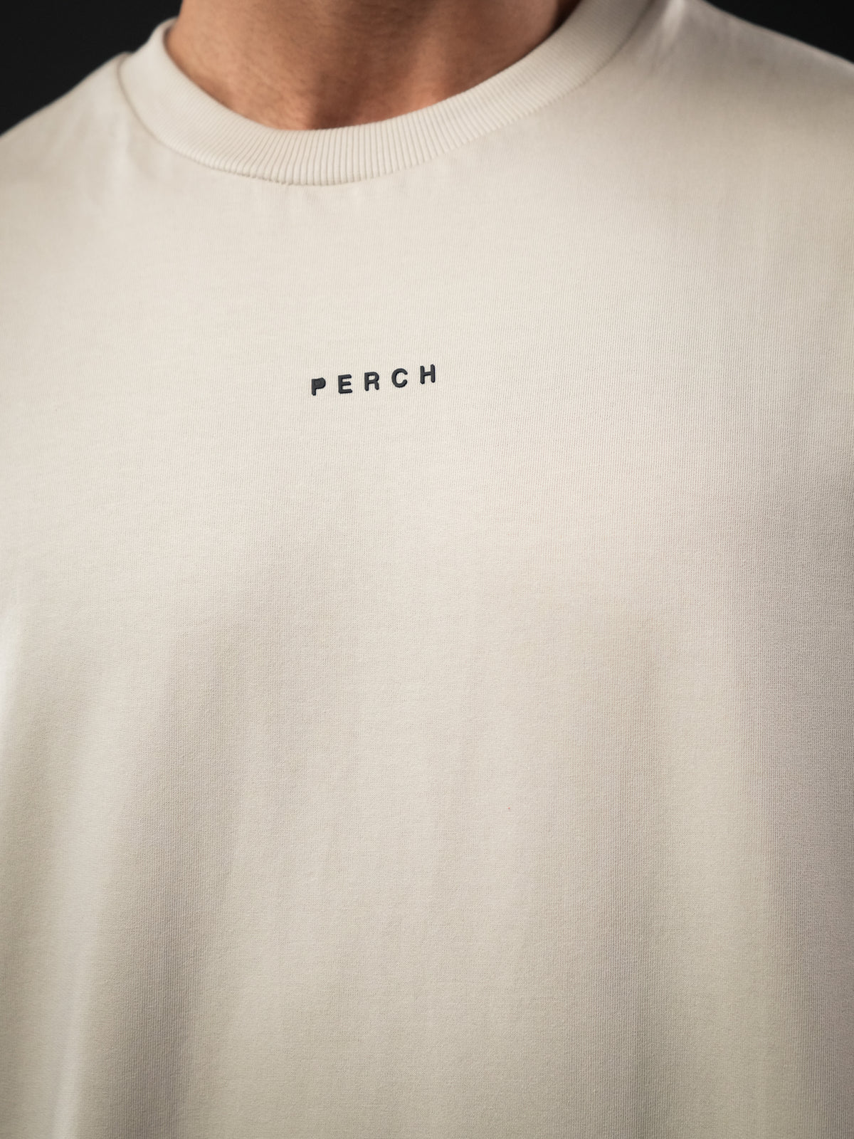 Beige Solid Oversized Tshirt