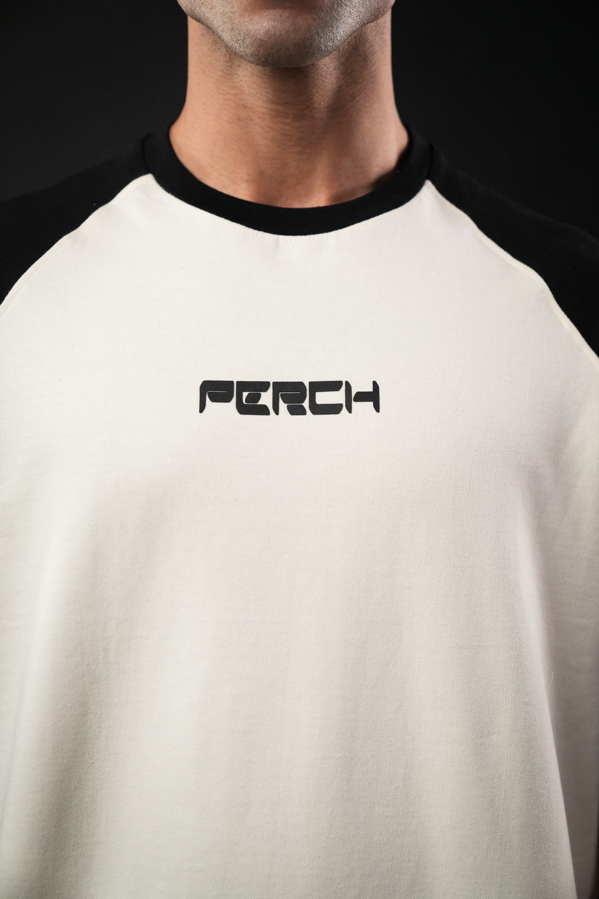Black Raglan Sleeve Cotton Oversized Tshirt for Men & Women