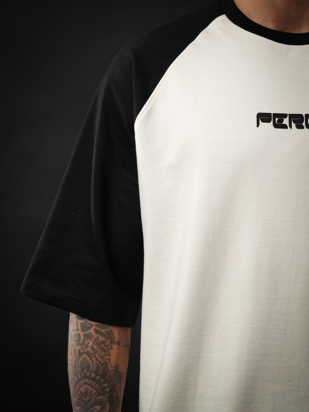 Black Raglan Sleeve Cotton Oversized Tshirt for Men & Women