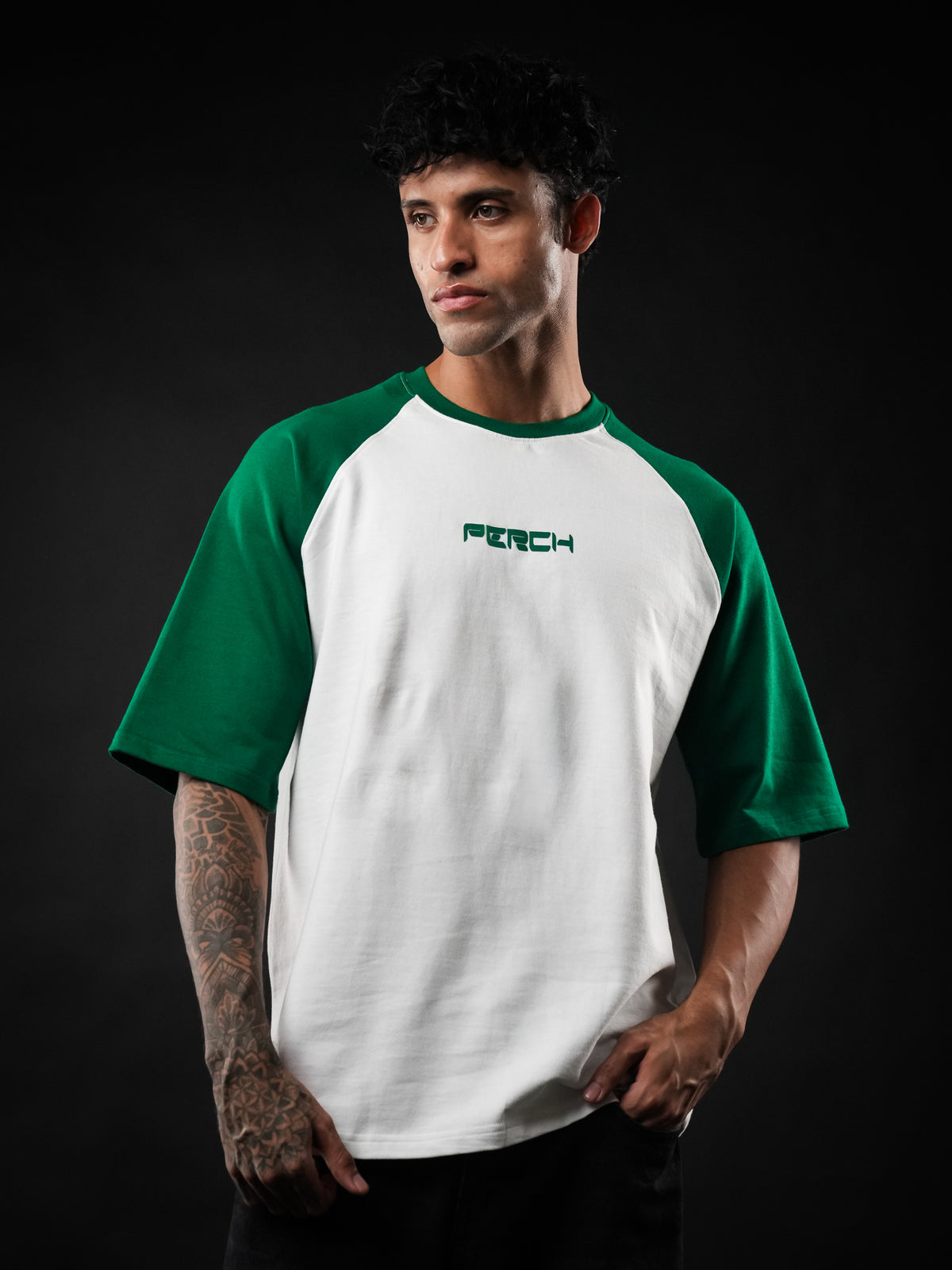Forest Green Raglan Sleeve Oversized Tshirt