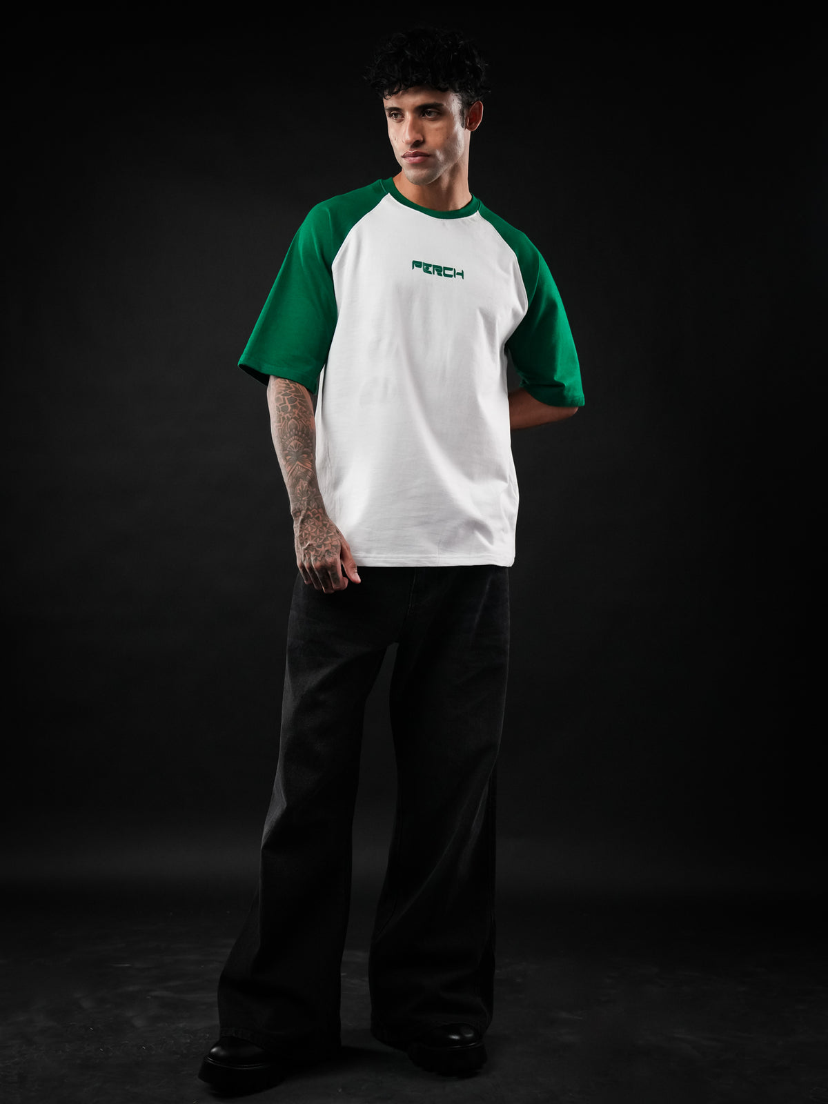 Forest Green Raglan Sleeve Oversized Tshirt